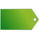 Vektor-Cliparts von horizontalen grünen Tag mit einem kleinen Loch für einen Streifen