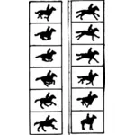 Fotogrammi di un'animazione di equitazione cavallo clipart