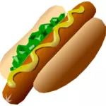 Bilde av en hot dog servert med sennep