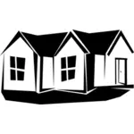 Clipart vectoriel de la silhouette d'une maison de famille