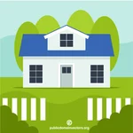 בית עם גג כחול