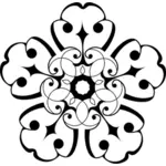 Imagine vectorială de flori abstracte cu o mulţime de petale