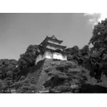 Japansk slott på en klippa