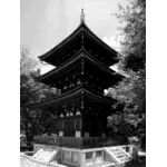 Pagoda in black and white