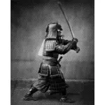 Samurai in zwart-wit