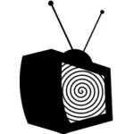 Hipnosis televisi vektor ilustrasi