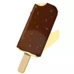 在一根棍子上的巧克力冰激淋的真实感矢量图