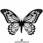Het insectsilhouet van de vlinder