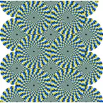 Liikkuvat värikkäät ympyrät muodostavat optisen illuusion