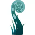 Vektorgrafiken Aqua farbigen Spirale Pflanze