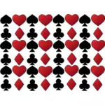 Image vectorielle des signes coeur, pique, carreau et trèfle