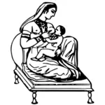 Indian woman breast feeding