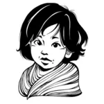 Portret dziecka czarno-białe