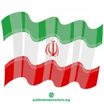 Machając flagą Iranu