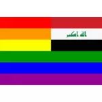 Bendera Irak dan pelangi