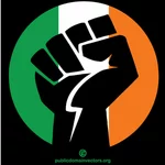 Irländsk flagga med knuten näve