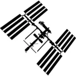 Prostor satelitní silueta Vektor Klipart
