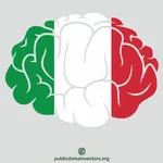 علم إيطالي مع صورة ظلية في الدماغ