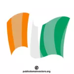 Bandera nacional de Costa de Marfil ondeando