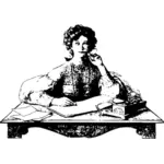 Wanita penulis vektor ilustrasi