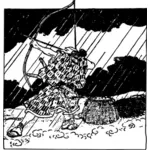 Japanese archer vector illustration