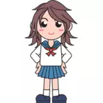 Gambar vektor gadis sekolah Jepang