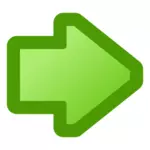 Grön pil som pekar rätt vektor illustration