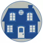Rumah biru vektor gambar
