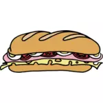 Vektör çizimi renkli uzun sandviç