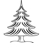 Vector image of white Christmas tree
