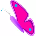 Růžový motýl Vektor Klipart