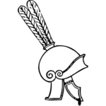 Illyrian helmet with plume vector graphics