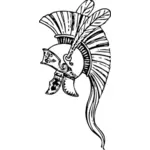 Korintus helm dengan plume vektor gambar