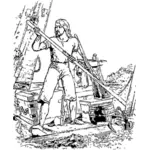 Robinson Crusoe vektör çizim