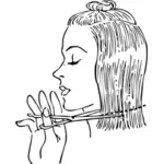 Image vectorielle de Dame de raboteuse de cheveux
