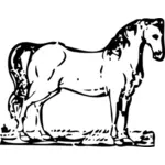 Kuda cukil kayu vektor ilustrasi