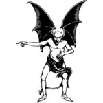 בתמונה וקטורית של השטן הצבעה