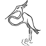 Vector illustration of caricature of stork