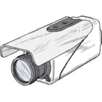 Vetor desenho da câmera de vigilância com sombra de chuva
