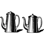 Ilustração em vetor de dois potes de chá