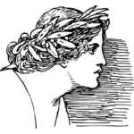 Žena s vavřínový věnec vektorové ilustrace