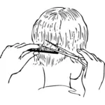 Clip art wektor z tyłu głowy do układania włosów