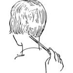 Finpuss til pikens hår vektorgrafikk