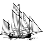 Chasse skepp vektor illustration