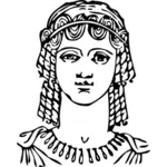 Starověký řecký krátký účes Vektor Klipart