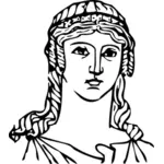Antike griechische kurze Frisur-Vektor-illustration