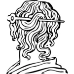 Muinainen kreikkalainen lyhyt kampausvektorikuva