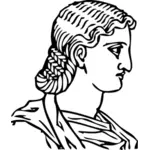 Muinainen kreikkalainen lyhyt hiustyylivektorigrafiikka