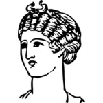 Antika grekiska kort frisyr vektorbild