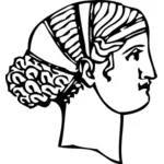 古代ギリシャの短い髪型ベクトル画像